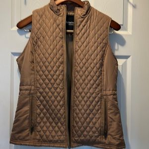 (r)elativity Wheat Brown Quilted Zip-up Vest Size S